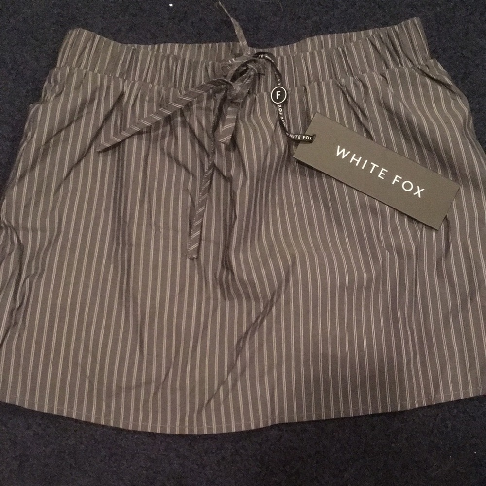 White fox Gray Striped Women's Skirt